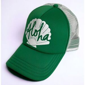 Salt Life Hat Aloha Hawaii Sea Shell Trucker Snapback Green One Size Fits Most